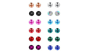 Pack of 12 Pairs Birthstone Earrings - Super Deal