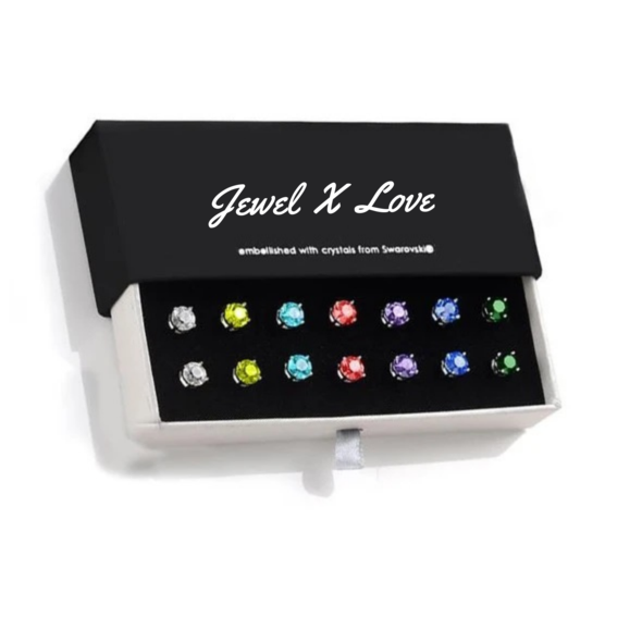 Pack of 12 Pairs Birthstone Earrings - Super Deal